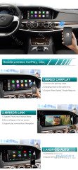 Mercedes W222 S Kasa (2014-2020) araçlar için Kablosuz Apple CarPlay ve Android Auto Uygulaması